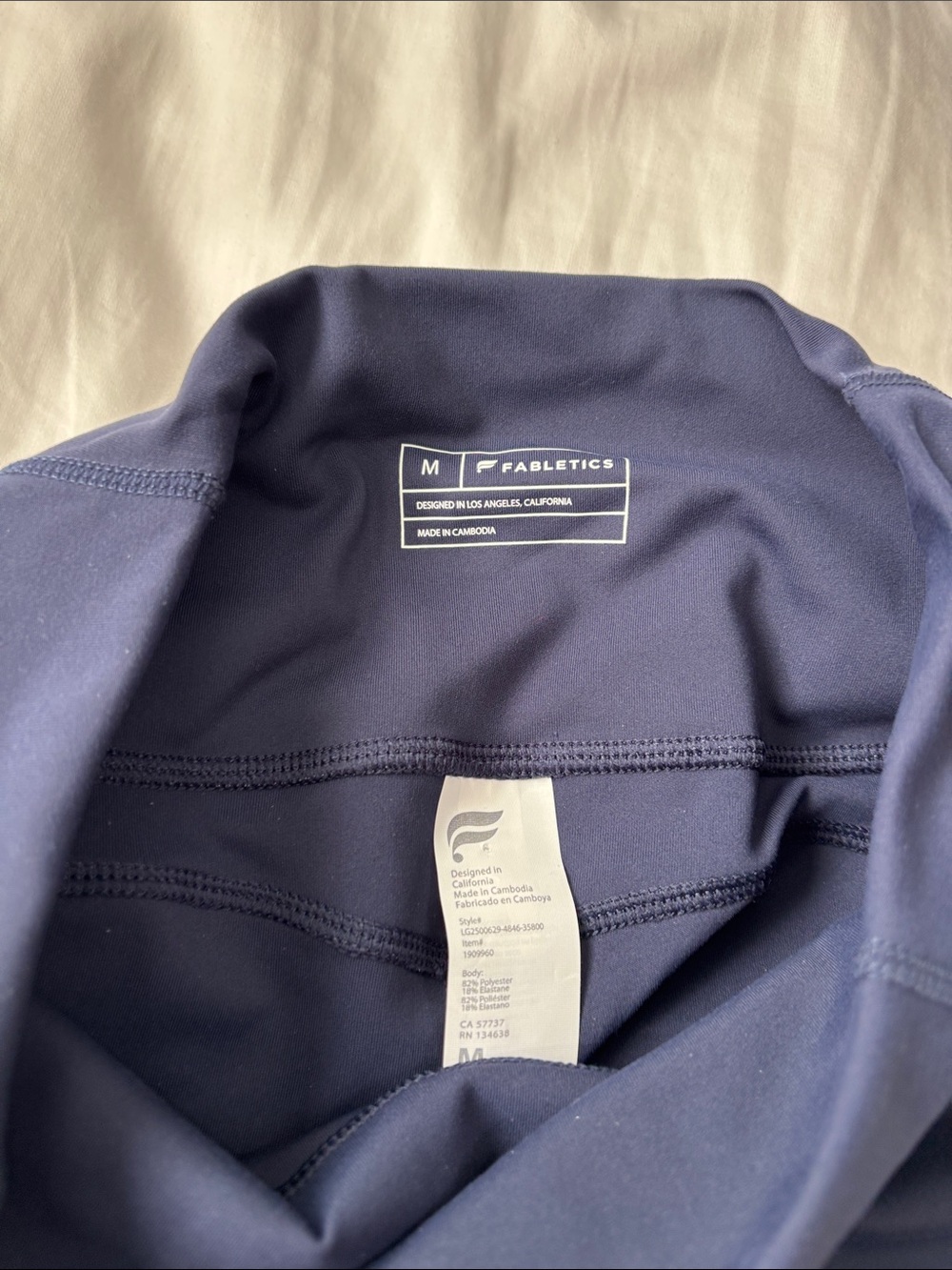 Fabletics Navy High-Waist Performance Leggings - Picture 2 of 5